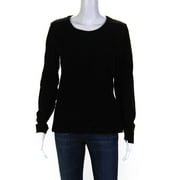 Pre-owned|Escada Womens Velour Ribbed Shirt Black 38