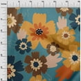 thumbnail image 3 of oneOone Georgette Viscose Dark Teal Green Fabric Floral- Bold Floral Seamless Craft Projects Decor Fabric Printed By The Yard 42 Inch Wide, 3 of 4
