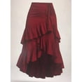 thumbnail image 2 of Womens Renaissance Pirate Skirt Gothic Steampunk Victorian Skirts Wine Red S, 2 of 4