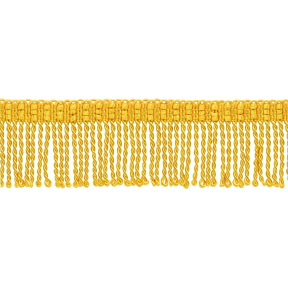 2" (5cm) Basic Trim Collection Thin Bullion Fringe Trim # BFT2,, Flag Gold #FG (Bright Yellow Gold) Sold By The Yard (36"/3 ft/0.9m)