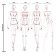 thumbnail image 4 of Fashion Illustration Rulers Sketching Templates Ruler Sewing Humanoid Patterns Design Clothing Measuring,Combination, 4 of 8