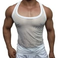 thumbnail image 2 of Tops On Sale JXMVOJ Men's Summer Casual Fashion Top, Stripe Sleeveless Tank, Round Neck Vest, Lightweight and Comfortable, Stylish Everyday Wear, 2 of 7
