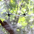 thumbnail image 6 of Halloween Spider Webs Decorations with 2 Extra Fake Spiders, Super Stretchy Cobwebs for Halloween Decorations Indoor and Outdoor (Black), 6 of 9