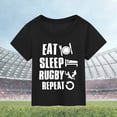 thumbnail image 2 of Gibobby Camisa&nbsp;Vaquera Camiseta de algodón de manga corta con estampado de de fútbol para niños, regalo deportivo para al fútbol americano, verano （Negro， 3-4 Años), 2 of 3