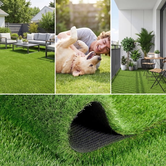 Prilinex Waterproof Artificial Grass Turf 7 x 20 Ft Indoor Outdoor Garden Lawn Mat Fake Grass Rug for Pets, 1.38"H