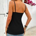 thumbnail image 4 of Achuyrbd Plus Size Women's 2-in-1 Spaghetti Strap Cami Top, Button Front Color Block Split Hem Sleeveless Tank 1X-3X, 4 of 7