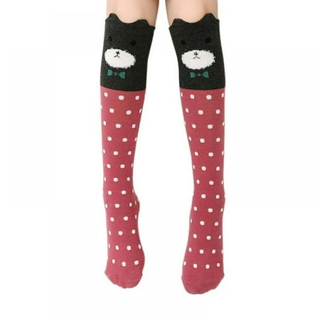 

GOODLY Girls Children Toddler Kids Knee High Length Socks Cat Animal Cartoon 3-12 years