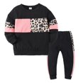 thumbnail image 3 of Gaexia Girls Tracksuit Leopard Print Long Sleeve Set, Matching Joggers Two Piece Outfit, Cozy Athletic Wear for Fall Winter, 3 of 6