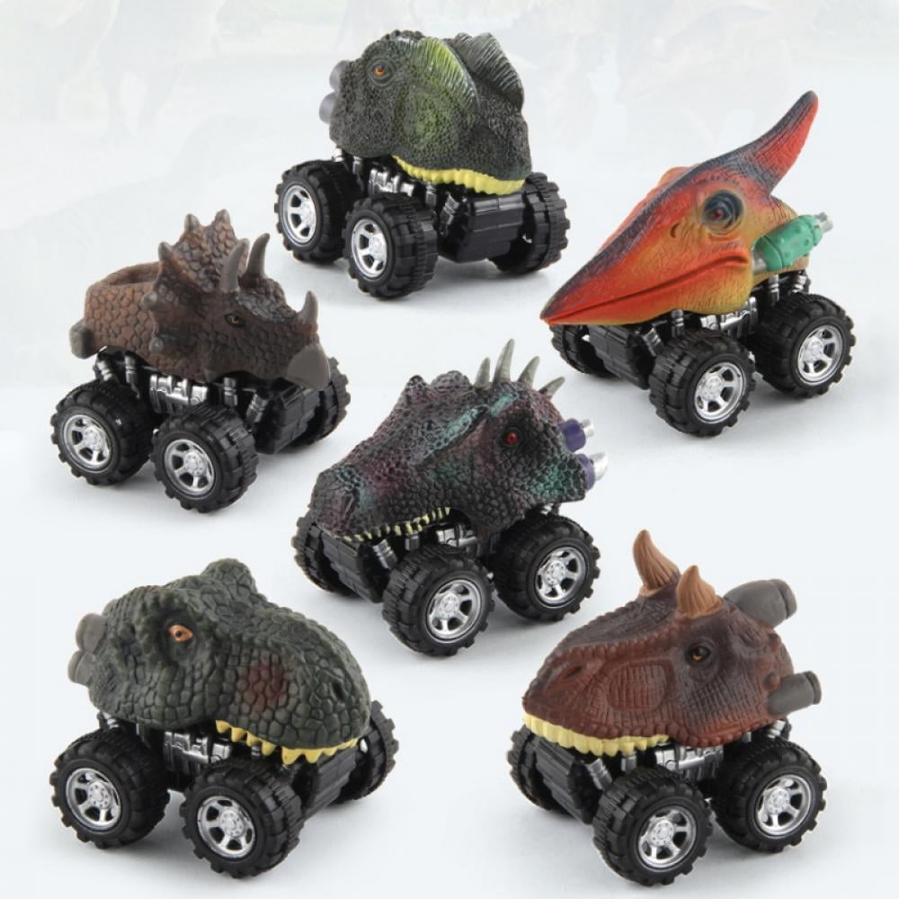 Dinosaur Toy Pull Back Cars,6 Pack Dino Toys for Boys and Toddlers