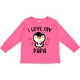 thumbnail image 3 of Inktastic I Love My Papa with Cute Penguin and Hearts Girls Long Sleeve Toddler T-Shirt, 3 of 5
