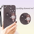 thumbnail image 5 of for Samsung Galaxy A05 Wallet Case for Women, Glitter Bling Diamond PU Leather Folio Cover with Card Slot & Wrist Strap Phone Case for Samsung Galaxy A05 Owl Grey, 5 of 16