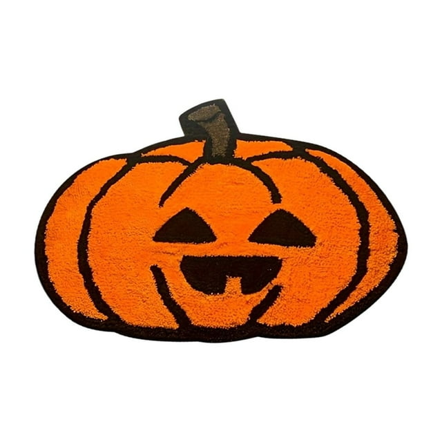 HHBEAUTY Halloween Bathroom Rug, Fall Pumpkin Bath Mat Water Absorbent Non-Slip Washable for Shower Tub Microfiber Washable Absorbent Carpet Autumn Halloween Thanksgiving Home Kitchen Decoration