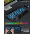 thumbnail image 2 of Teclado EAYBLY ergonómico retroiluminado con cable USB y reposamuñecas, 2 of 9