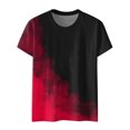 thumbnail image 3 of Gibobby Camiseta de manga corta para mujer Camiseta manga corta con cuello redondo y estampado moda informal para mujer(Rojo,XL), 3 of 4