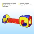 thumbnail image 3 of Tienda de juegos infantil con túnel y piscina de pelotas, ideal para crear un espacio mágico en casa. Hecha de poliéster en colores vibrantes (rojo, amarillo y azul). Incluye cubo, túnel, piscina de, 3 of 7