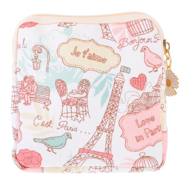 MasteelfCA Sanitary Napkin Storage Bag Zipper Large Capacity Tampon Bag Sanitary Pad Organizer ()