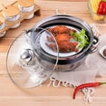 thumbnail image 6 of Steamer Pot With Handle 2-Tier Stainless Steel Stack And Steam Pot Set With Galss Lid For Vegetable Dumpling Sauce Food(Silver-28Cm), 6 of 8