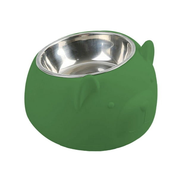 Comedero para perros inclinado a 15 degree, de acero inoxidable, para gatos y cachorros de interior. Verde
