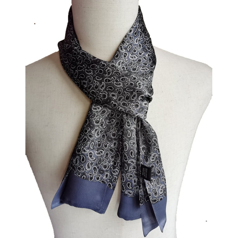 XUYUZUAU 100 Silk Scarves for Men Fashion Neck Scarf Double Layer