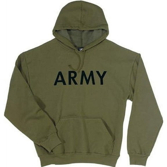 Rothco 10636 Army PT Pullover Long Sleeve Hooded Sweatshirt, Olive Drab - Medium