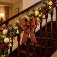 thumbnail image 4 of Vintage Wreath Bow 11.8x13.8 Inch Sliver Edged Velvet Tree Ornament for Xmas Winter Home Outdoor Indoor Party Large Christmas Wreath Bows, 4 of 6