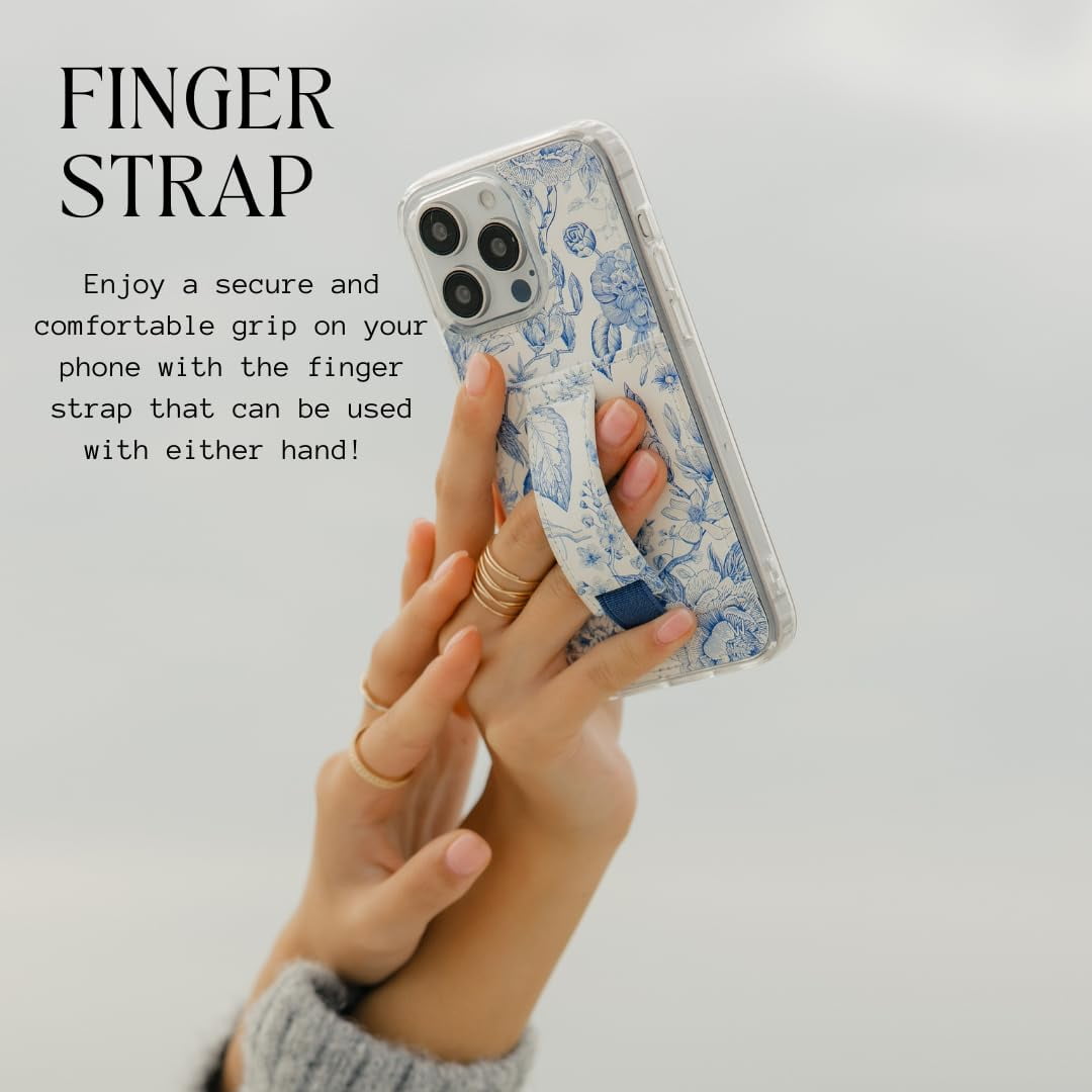 Walli Cases for iPhone 15 Pro Case Aesthetic Wallet Phone Case Card Holder, Securely Holds up to 2 Cards - Cute, Trendy Phone Cover for Women, fits iPhone 15 Pro, with Kickstand & Finger Strap