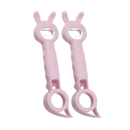 

Flybaeast Bottle&Can Openers 2Pcs Creative Multi Purpose Beverage 4 in 1 Can Opener Lid Opener Kitchen Tool (Purple)