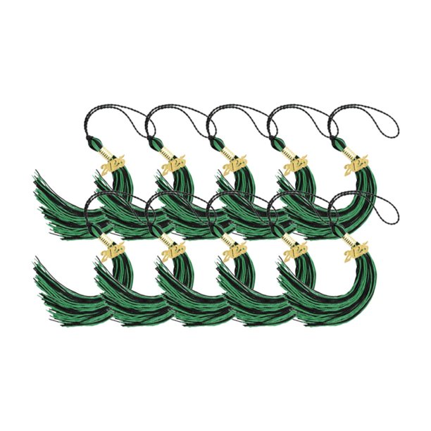 10 borlas de graduación 2025, regalos de fiesta, decoración de gorros con borlas para jardín de infantes verde y negro