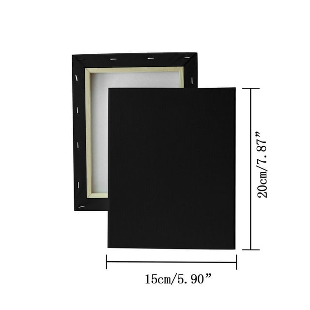 Wozhidaoke DIY Cotton Oil Painting Canvas Kit, Mini And Stretched Canvas Frame Home Decors ,black 15x20