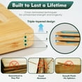 thumbnail image 4 of Behome Bamboo Cutting Board for Kitchen, Extra Large Wood Chopping Board with Hanging Hole and Deep Juice Groove, Serving Boards for Meat, Vegetables & Fruits, 18.0" x 11.81", 4 of 9