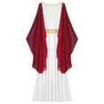 thumbnail image 6 of Zaldita Womens Greek God Roman Queen Dress Up Chiffon Cape Maxi Dress Toga Gowns Halloween Party Burgundy 3XL, 6 of 7