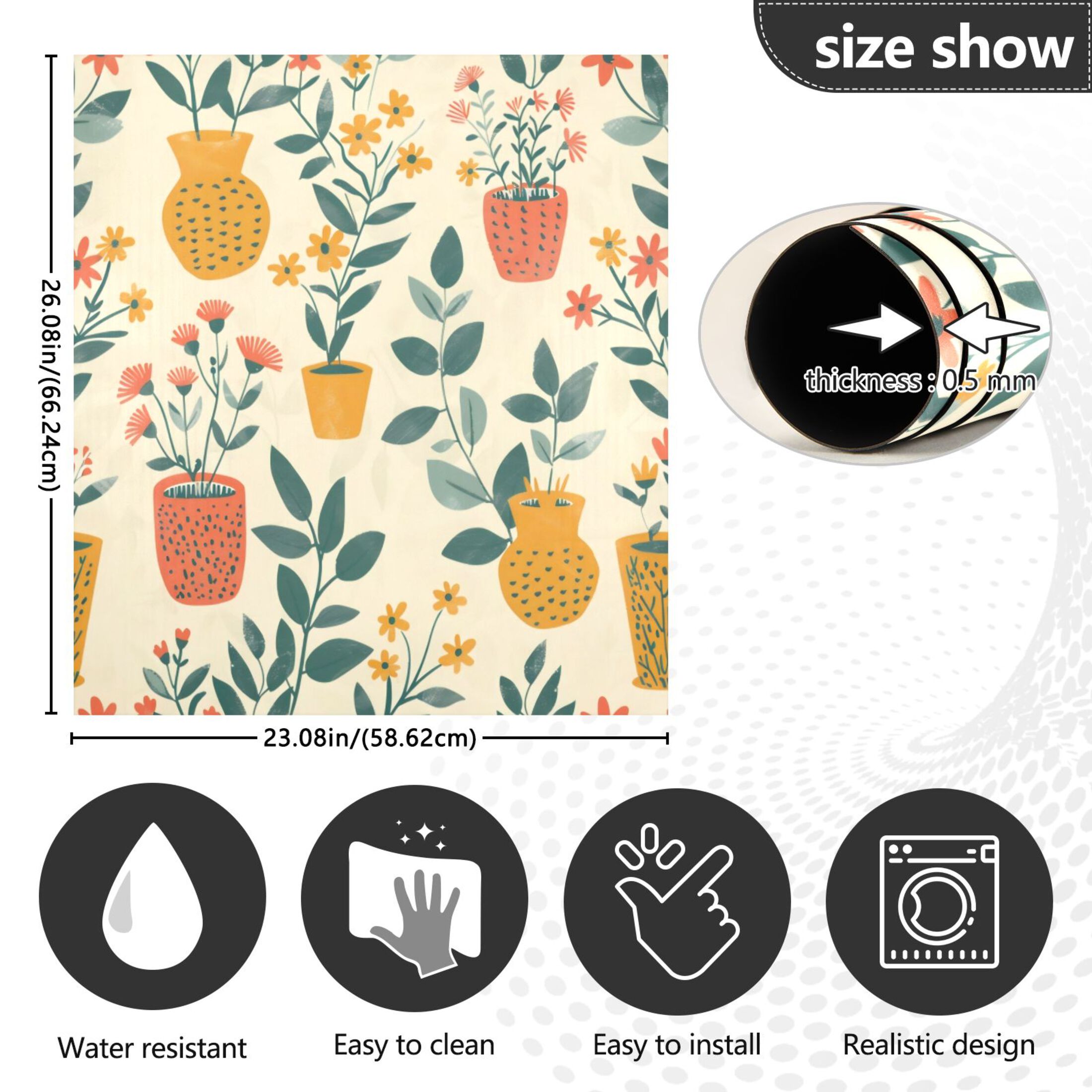 Dishwasher Magnetic Sticker 23x26 Inch Refrigerator Magnetic Sticker Washing Machine Magnetic Sticker Kitchen Panel Magnetic Sticker Home Decor Painting Style Green Plant
