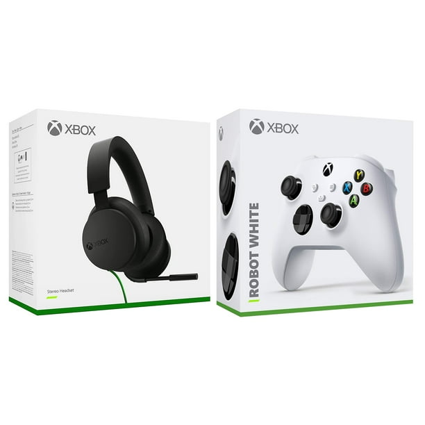 Microsoft Xbox Stereo Wired Headset and Wireless Controller Bundle