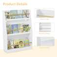 thumbnail image 3 of PORKISS 3 Tier Bookshelf for Kids, Wooden Kids Book Rack, Modern Kids Bookcase for Bedroom, Playroom and Classroom, White, 3 of 11