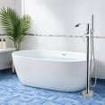 thumbnail image 4 of Wowow Single-Handle Freestanding Tub Faucet with Handshower and Waterfall Spout in Polished Chrome, 4 of 7
