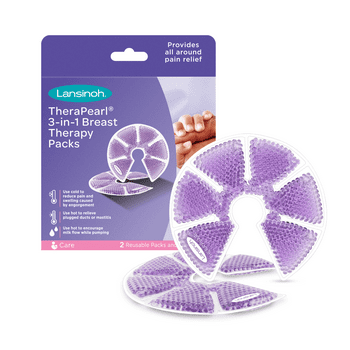 Lansinoh TheraPearl 3-in-1  Therapy Pack with Covers, 2 Pack