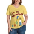 thumbnail image 4 of Simpsons Women's Shirt V-Neck Breathable Short-Sleeve T-Shirt Casual Fashion Tee Soft & Trendy Blouse M, 4 of 8