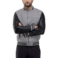 thumbnail image 4 of X RAY Jeans Men's Wool Varsity Bomber Jacket with PU Sleeves, Grey/Black, S, 4 of 9