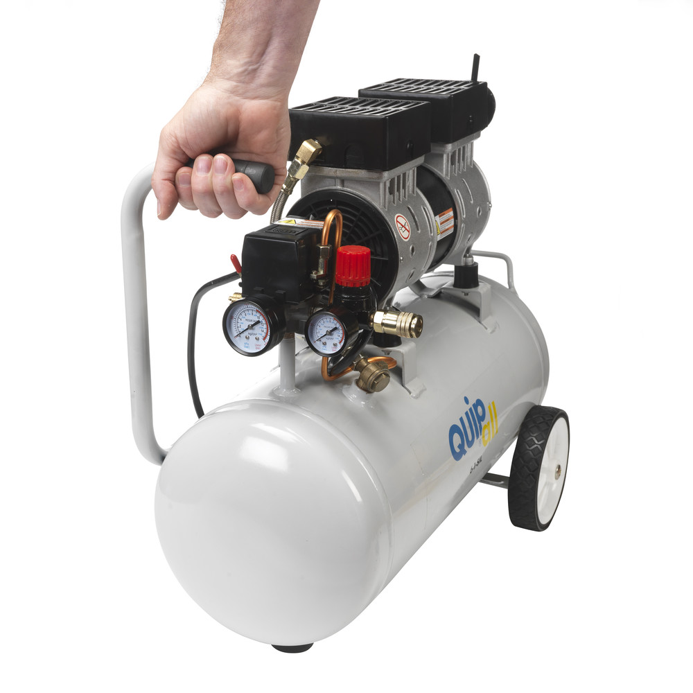 Quipall 6-1-SIL 1 HP 6.3 Gallon Oil-Free Wheelbarrow Air Compressor