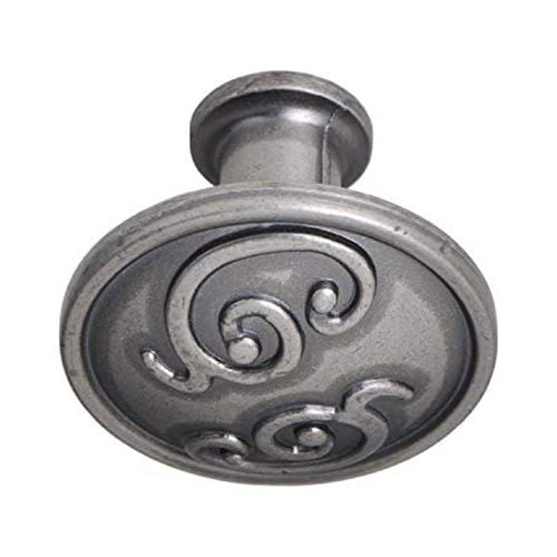 Utopia Alley 10pcs Roma Cabinet Ring Pull Knob - Decorative Cabinet Drop Pull Knobs for Cabinets and Drawers - Vintage Cabinet Hardware with Hand Finished Pewter - Metal Drawer Pull Knobs 1.3"