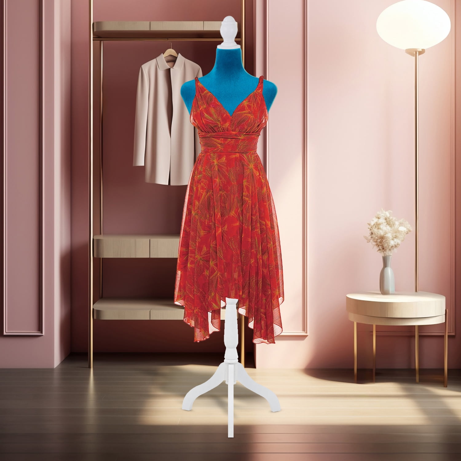 FDW Dress Form Sewing Mannequin - 50-63" Adjustable w/Wooden Tripod Stand，Blue