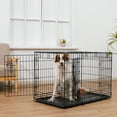 thumbnail image 4 of Max & Marlow Double-Door Dog Crate, Foldable Metal Wire Kennel, Portable, Tray and Divider Included, 36" x 22" x 24.5", 4 of 8