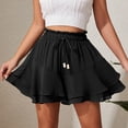 thumbnail image 5 of Women Mini Skirts with Built in Shorts Solid Color Elastic Waist Casual Versatile Comfortable A-Line Short Skirts, 5 of 10