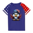 thumbnail image 4 of GERsome Unisex Kids 4th of July T-Shirts American Flag Graphic Tops Girls Crew Neck Short Sleeve USA Flag Stars Stripes Patriotic Tee, 5-6 Years, 4 of 4
