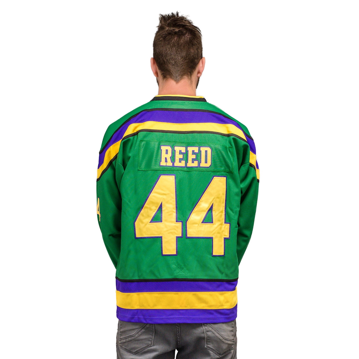  Adult Mighty Ducks Hockey Green Jersey : Sports & Outdoors