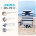 thumbnail image 3 of Ostrich The Lightweight Backpacker Portable Reclining Beach Camping Chair, Blue Stripe, 3 of 8