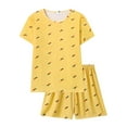 thumbnail image 2 of YHAJDS Pajamas for Women 2 Piece Short Sleeve Heart Print Top and Shorts Lounge Set, 2 of 5