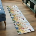 thumbnail image 4 of Spring Floral 2x6 Kitchen Runner Rug, Pastoral Rustic Hummingbird Botanical Non-Skid Rubber Backing Large Rectangle Rugs - Living Room Bedroom Home Office, Indoor Floor Mat Carpets Washable Rug, 4 of 9