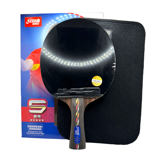 [DHS Sports USA] 5 Star Carbon Fiber Table Tennis Racket Shakehand Paddle w Bag