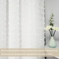 thumbnail image 4 of DriftAway Lily White Pinch Pleated Voile Sheer Blackout Curtain Liner Embroidered with Pom Pom 2 Panels Lined Grommet Curtain for Kids Nursery Room 84"L x 52"W Blackout Off White, 4 of 5
